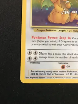 Dragonite - 4/62 Fossil Holo Rare - 1999 Pokemon Card TCG - MP - Image 2