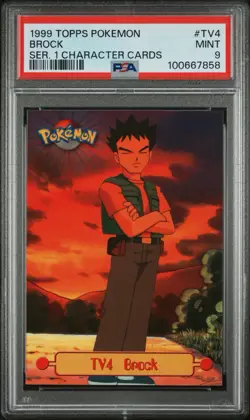 TV4 Brock Topps TV Animation Edition Pokemon Card (HP) PSA 9 - Image 1