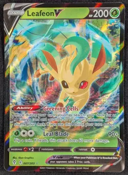 Leafeon V 2021 Evolving Skies Full Art Ultra Rare Pokemon Card 007/203 (NM) - Image 1