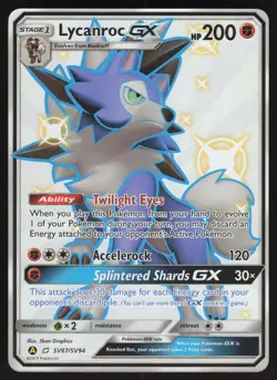 Lycanroc GX SV67/SV94 Hidden Fates Holo Full Art Pokemon Card - Image 1