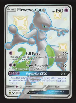 Mewtwo GX SV59/SV94 Pokemon Hidden Fates Holo Full Art Card - Image 1