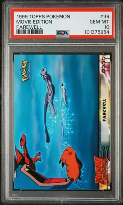 Farewell Mewtwo Mew Pikachu Topps PSA 10 Pokemon Card #39 1999 Movie Edition - Image 1