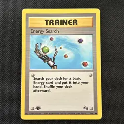 Pokemon TCG Energy Search Fossil 59/62 Base Set...1st Edition Very Nice Card - Image 1