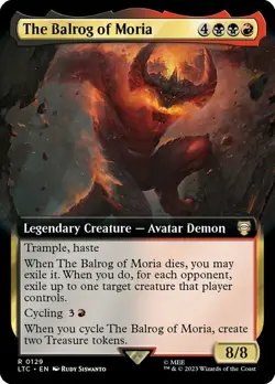 Slightly Played, English - 1 x MTG The Balrog of Moria - Extended Art Commander: - Image 1