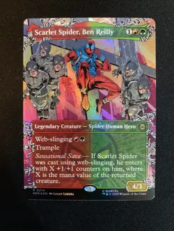 Scarlet Spider, Ben Reilly 2025 Magic the Gathering Spider-Man Rare Foil - Image 1