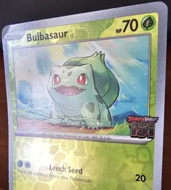 Bulbasaur 001/165 - Stamped Best Buy Promo, Reverse Holo, SV 151 (HP) - Image 2