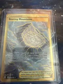 Pokemon TCG Stormy Mountains Evolving Skies Holo Card 232/203 Secret Rare - Image 1