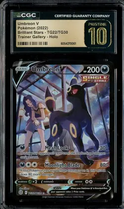 2022 Pokemon Brilliant Stars TG22 UMBREON V Trainer Gallery Holo CGC 10 Pristine - Image 1
