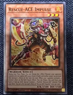 YU-GI-OH! TCG RESCUE-ACE IMPULSE AMDE-EN001 1ST ED NM SUPER RARE - Image 1