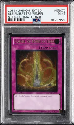 2011 YU-GI-OH! STOR-STORM OF RAGNAROK GLEIPNIR, THE FETTERS OF FENRIR PSA 9 - Image 1