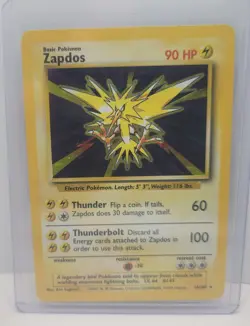 Pokemon TCG Zapdos Base Set Holo Rare Card 16/102 Shadowless - Image 1