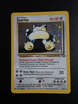 Pokemon TCG Snorlax Jungle Holo Rare Card 11/64 Unlimited WOTC LP-MP - Image 1