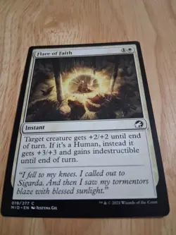 MTG Flare of Faith Mid 19/277 Common Card M/Nm Condition - Image 1