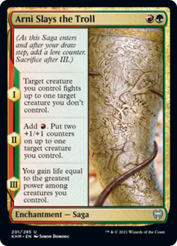 Arni Slays the Troll FOIL Kaldheim PLD Red Green Uncommon MAGIC CARD ABUGames - Image 1