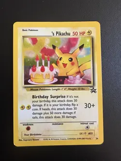 Pokemon Pikachu Birthday Black Star Promo Card #24 Holo Vintage Ungraded 1999 - Image 1