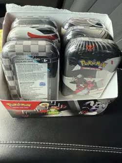 Pokemon Trading Card Game Collectible Tins Set of 6 Black Bolt - Image 1