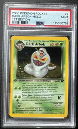 DARK ARBOK 2/82 1st Edition Team Rocket Holo Rare 2000 Pokemon Card MINT PSA 9 - Image 1