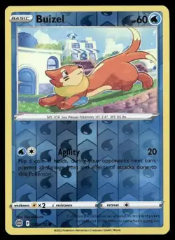 2022 Brilliant Stars Set Pokemon Card 038 Buizel Reverse Foil NM - Image 1