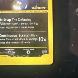 Rocket's Sneasel Winner Stamped 2002 Best of Game #5 Pokemon Card - Image 4