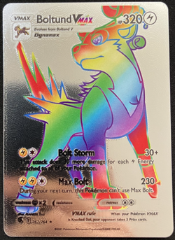 Boltund Vmax Rainbow Silver Foil Textured Display Card - Image 1