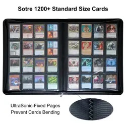 16 Pocket Card Binder for 1200+ TCG Trading Cards - Ringless Album Black - Image 2