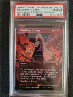 MTG Final Fantasy Nibelheim Aflame Woodblock Borderless Foil PSA 10 - Image 1