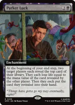 1 x Parker Luck - Extended Art - Marvel's Spider-Man - LP - MTG - Image 1