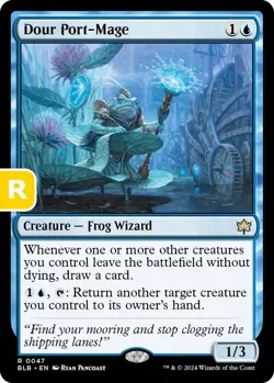 MTG Dour Port-Mage BloomBurrow Rare Creature Frog Wizard - NM - Image 1