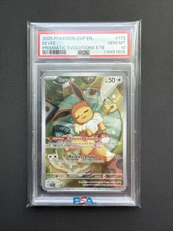 2025 POKEMON SVP EN EEVEE PRISMATIC EVOLUTIONS ETB #173 PSA 10 GEM MINT - Image 1