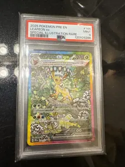 2025 Pokemon PRE Prismatic Evolutions Leafeon EX #144/131 SIR FA PSA 9 Mint - Image 1