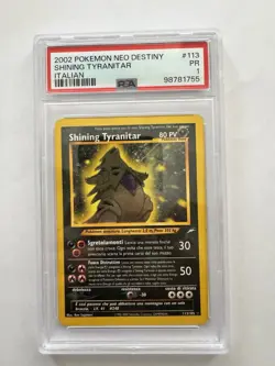 Pokemon Shining Tyranitar PSA 1 113/105 Neo Destiny -no Charizard Crystal - Image 1