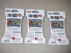POKEMON XY EVOLUTIONS SLEEVED BOOSTER PACKS 3 CHARACTER SET BLISTER PACK 2016 - Image 2