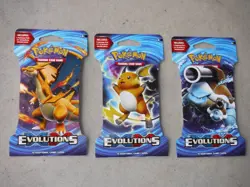 POKEMON XY EVOLUTIONS SLEEVED BOOSTER PACKS 3 CHARACTER SET BLISTER PACK 2016 - Image 4