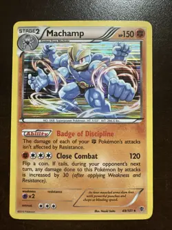 Machamp 49/101 Holo Rare LP Pokemon TCG Black & White Plasma Blast - Image 1