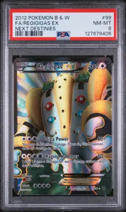 2012 POKEMON B&W NEXT DESTINIES #99 FULL ART/REGIGIGAS EX PSA 8 - Image 1
