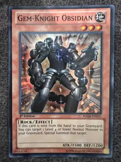 Yugioh Gem-Knight Obsidian HA06-EN031 Super Rare 1st Edition NM - Image 1