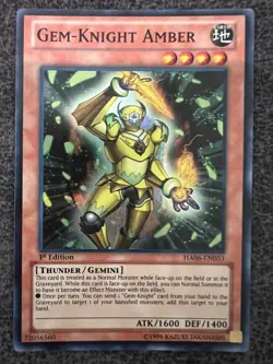 Yugioh Gem-Knight Amber HA06-EN033 Super Rare 1st Edition NM - Image 1
