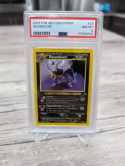 PSA 8 NM-MT 2001 POKEMON NEO DISCOVERY SET HOUNDOOM CARD 23/75 - Image 1