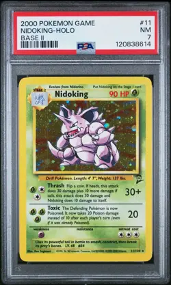 PSA 7 Near Mint Nidoking 11 Base II 2 2000 Vintage Pokemon Card - Image 1