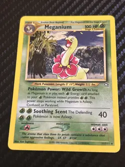 Pokemon TCG Meganium Neo Genesis Holo Unlimited Rare Card 11/111 - Image 1