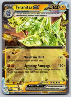 Tyranitar ex 066/197 SV03: Obsidian Flames NM Pokemon Card TCG - Image 1