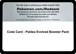 Pokemon TCG Paldea Evolved Card 100ct Lot (Sent Digitally) +25 Extra Codes - Image 1