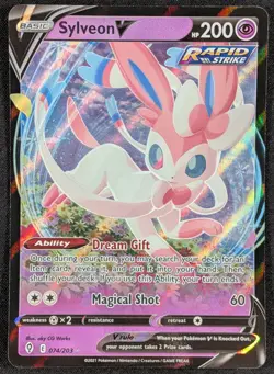 Sylveon V 2021 Evolving Skies Full Art Ultra Rare Pokemon Card 074/203 (NM) - Image 1