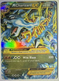Pokemon Mega M Charizard EX TCG Secret Ultra Rare Holo Card XY Flashfire 108/106 - Image 1