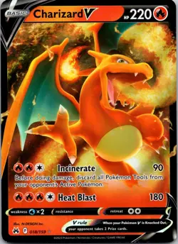 Pokemon Charizard v CRZ Crown Zenith Card 018/159 NM- - Image 3