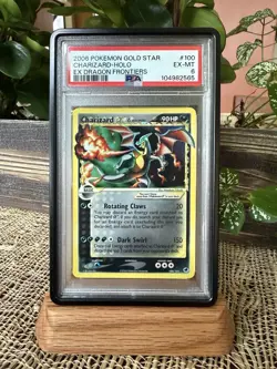 Pokemon TCG EX Dragon Frontiers Charizard Gold Star Holo Card #100 2006 PSA 6 - Image 1