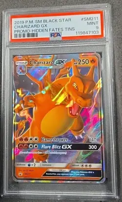 POKEMON CARD CHARIZARD GX 211 BLACK STAR PROMO SM211 GRADED PSA 9 MT #SM211 #211 - Image 1