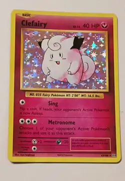 Pokemon TCG XY Evolutions Clefairy 63/108 Holo Rare LP 2016 - Image 1