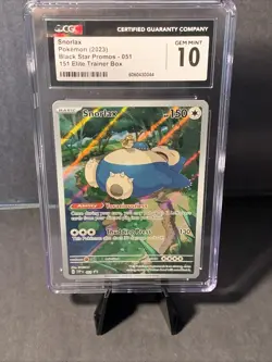 Pokemon TCG Snorlax 051 Black Star Promo 151 Scarlet & Violet - CGC 10 Gem Mint - Image 1