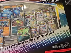 Pokemon TCG Prismatic Evolutions Lucario Ex + Tyranitar Ex Premium Collection - Image 3